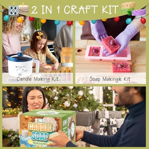 PIUH Deluxe 2-in-1 Candle & Soap Making Supplies Kit with Melter for Adults - Image 6
