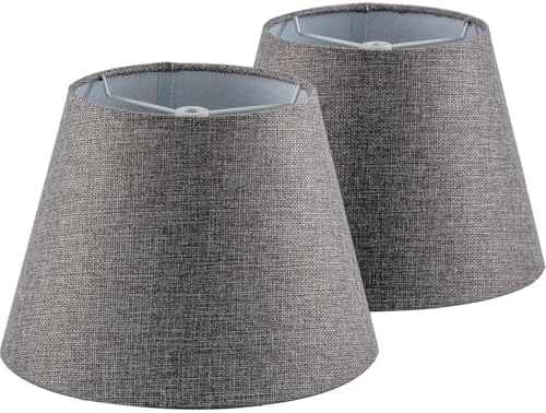 Set of 2 Medium Gray Spider Fitter Replacement Lamp Shades for Table Lamps - Image 2