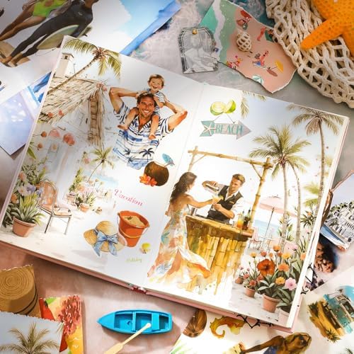 PRSTINCOL Summer Beach Stickers Book,50 Sheets Vintage Ocean Sticker Book for Journaling Scrapbooking,8.3x5.5 Inch Aesthetic Surf Stickers for Adults Crafts - Image 4