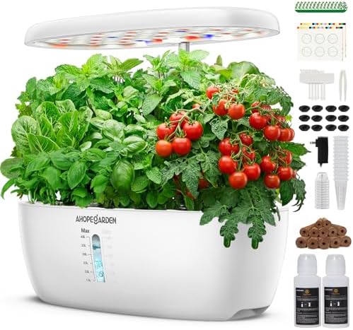 Ahopegarden 12 Pods Indoor Garden Hydroponics Growing System Kit with LED by Ahopegarden