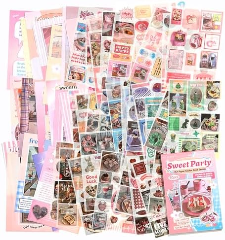 Food Stickers for Scrapbooking with 450 Scrapbook Stickers and 20 Scrapbook Papers Washi Sticker for Journaling ice Cream Cake Dessert Sticker for Scrapbooking - Image 5