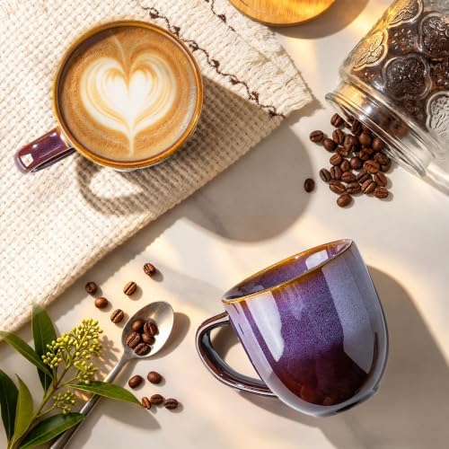 theterra Ceramic Coffee Mugs Set of 6, 12 oz Coffee Cups with Handle - Image 2