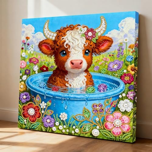 LQCrafK DIY 3D Pearl Art Painting Handcraft Kit for Adults Beginners, Home Wall Decoration, Creative Design Framed Painting with Tools-Calf - Image 5