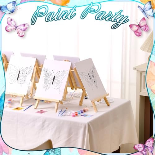 Motipuns 12 Set Butterfly Flower Pre Drawn Canvas for Paint for Adults - Image 6
