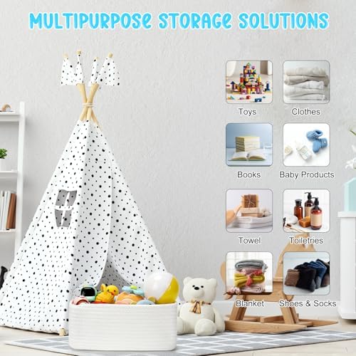 3 Pack Small Storage Baskets for Organizing, 11.8×7.8×5.1", White - Image 5