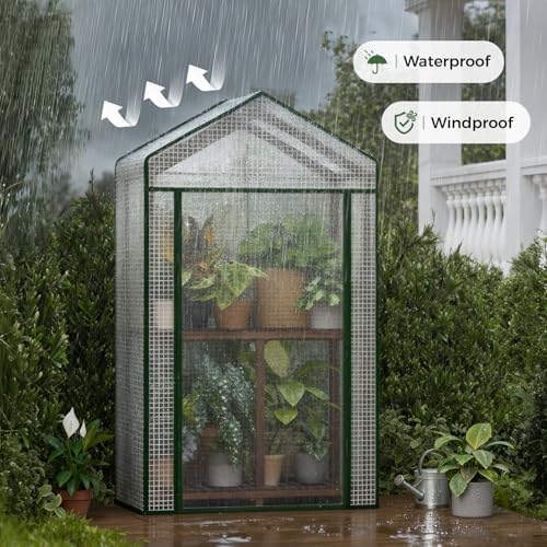Bamworld 2-Tier Mini Greenhouse 15-Min Setup Outdoor 23x17x38-Inch - Image 6