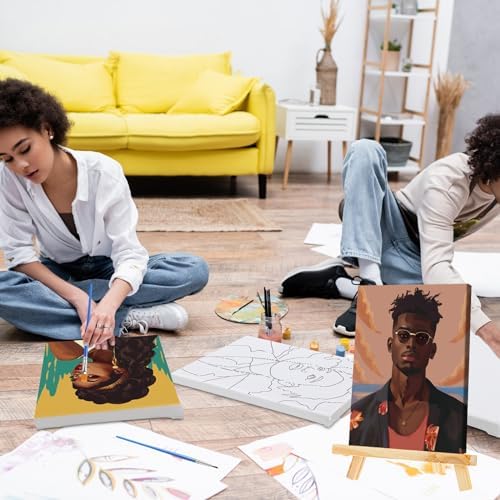 Zhanmai 72 Pcs 12 Sets Sip and Paint Kit Pre Drawn Canvas for Painting 8" x 10" Paint Party Canvas Painting Pre Printed Canvases for Party DIY Virtual Adult's Date Night(Adult Couples) - Image 6