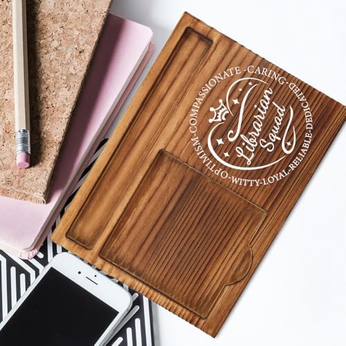 THRXOBN Desk Organizer for Librarians & Library Professionals - Natural Wood with Slots for Notes, Pens, and Small Office Supplies – Practical & Stylish Workspace Solution,WSH32 - Image 3