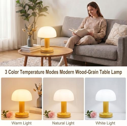 Rechargeable Table Lamp, Round, 2000mAh Cordless Touch Desk Lamp - Image 4