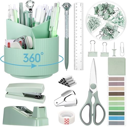 Marspark Sage Green Desk Accessories Office Supplies Set, 12 Pcs by Marspark