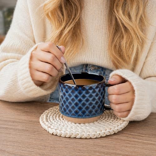 GBhome 12 OZ Stackable Coffee Mugs Set of 6, Ceramic Coffee Cups Set - Image 5