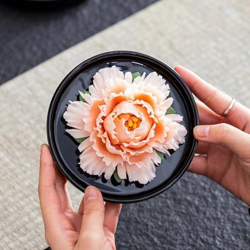 Passive Diffuser Ceramic Flower Aromatherapy – Exquisite Handcrafted Ceramic Decorative Essential Oil Diffuser for Office Desk, Home, and Yoga, with Robust Gift Box Packaging (White Peony) - Image 4