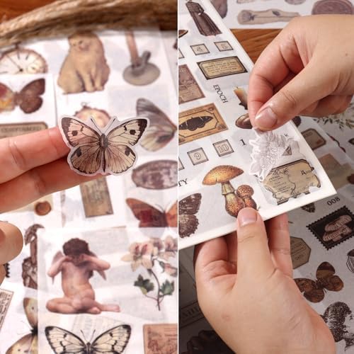Vintage Ephemera Sticker 24 Sheets 480 precut washi Stickers Paper Journal Stickers for Adults Junk Journal Sticker Book Scrapbooking Supplies - Image 6