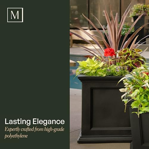 Mayne Fairfield 20in Self-Watering Square Planter, Graphite Grey - Image 3