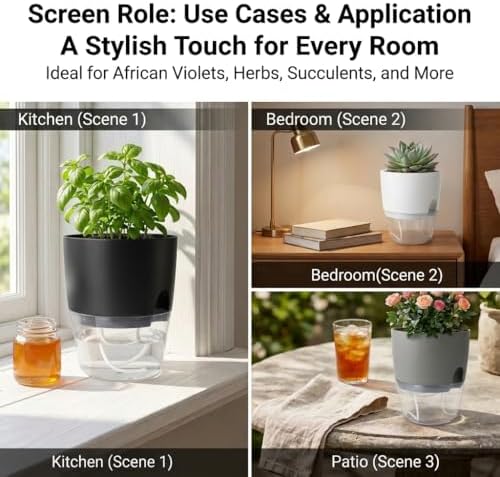 Vanavazon 6 Inch Self Watering Pots for Indoor Plants African Violet Pots - Image 7