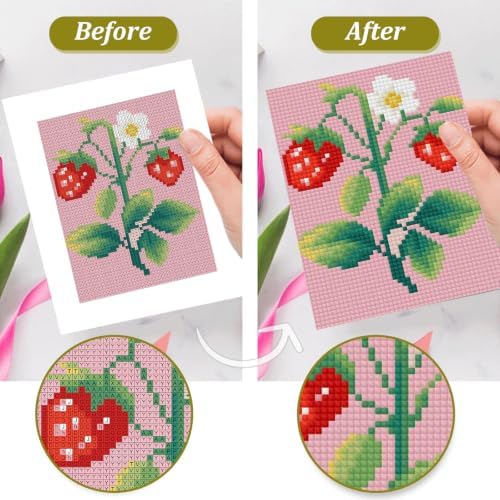 Aestalrcus 6 Pcs Small Diamond Art Kits Fruits Diamond Art Kits for Adults - Image 6