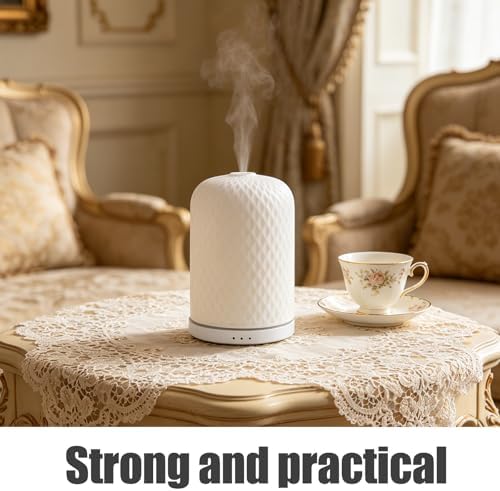 ULTECHNOVO Ceramic Essential Oil Diffuser Continuous Mist Technology Minimalist Silhouette with Multi-Color Changing LED Lights Decorative Aromatherapy Diffuser for Dorms and Offices - Image 3