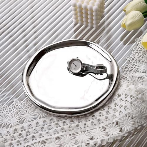Jewelry Tray Holder, Chubby Ceramic Jewelry Tray Cloud Tray Cute Cloud Shape Trinket Dish Ring Dish Holder Jewelry Organizer Aesthetic Room Decor(Silver#1) by HERCHR