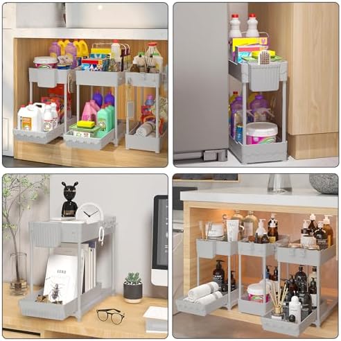 Sevenblue 3-Pack 2-Tier Under Sink Organizers with Sliding Drawers - Image 6