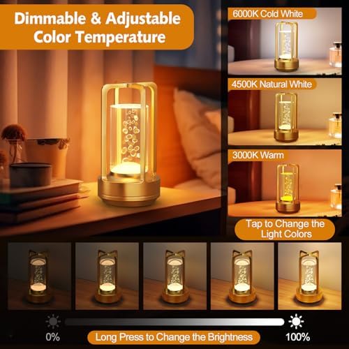Rechargeable Table Lamp for Outdoor Indoor Portable Lamp with 3 Colors - Image 5
