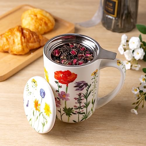 AmorArc Tea Cup With Infuser and Lid, 18oz Loose Leaf Tea Mug With Steeper - Image 2
