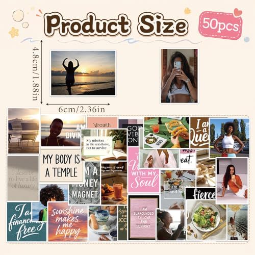 Affirmation Vision Board Supplies - 50 Pcs Black Girl Stickers Bulk - Image 2