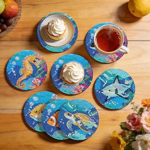 Leatrice Small Diamond Art Coasters Set Diamond Painting Kits for Adults - Image 7