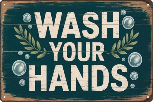 Wash Your Hands Bathroom Funny Retro Metal Tin Signs Wall Decor 12x8 in by WSUPBPR