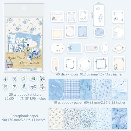BESARME 480 Pcs Floral Scrapbook Paper and Junk Journal Stickers Set - Image 2