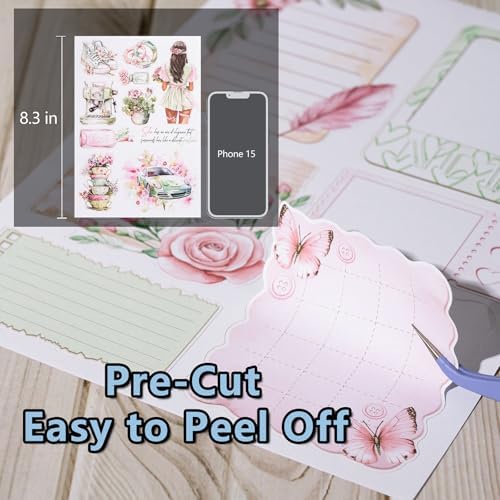 YagCu Journaling Stickers, Breezy Holiday Scrapbook Sticker Book, Junk Journal Supplies, Pre-Cut Aesthetic Scrapbooking for Adults, Decorative Ephemera Bullet Planner Arts Craft Collage - Image 6
