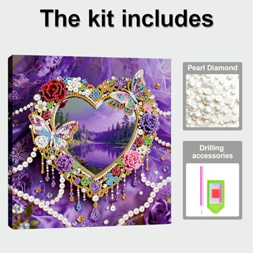 LQCrafK DIY 3D Pearl Art Painting Handcraft Kit for Adults Beginners, Home Wall Decoration, Creative Design Framed Painting with Tools-Mirror - Image 7