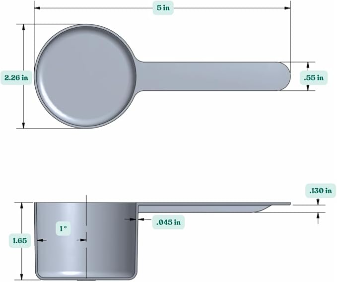 94 mL (94 CC | 3.18 Oz.) Long Handle Scoop for Coffee, Protein Powder, Pet Food, Spices, Grains, Dry Goods – Food-Grade BPA-Free Plastic Measuring Spoon (Pack of 1)