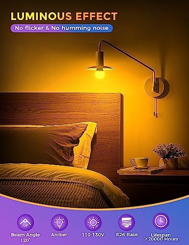 JandCase Sleep Light Bulb, Amber Light Bulbs,Sleep Therapy,Blue Light Block - Image 6