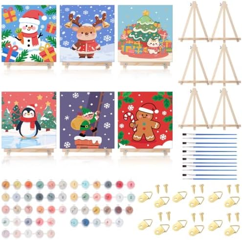YooNotee 6 Pack Christmas Paint by Numbers Kit for Adult by Unknown