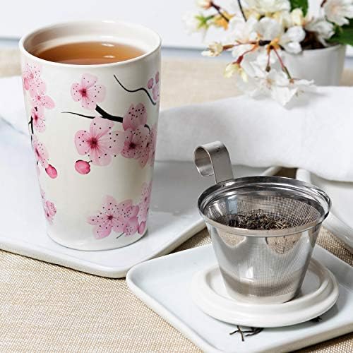 Tea Forte Double-Walled Ceramic Kati Cup, Hanami, 12 oz - Image 5