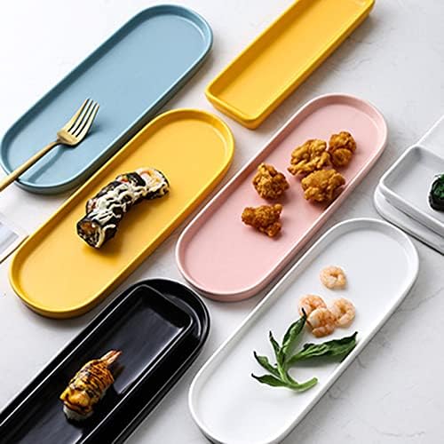 Ceramic Sink Tray, Bathroom Counter Tray, Bathtub Tray, Cosmetics Dish, Candle Tray, Perfume Shampoo Liquid Soap Tray Simple Style Design Suit for Bathroom and Kitchen (2pcs Blue) - Image 3