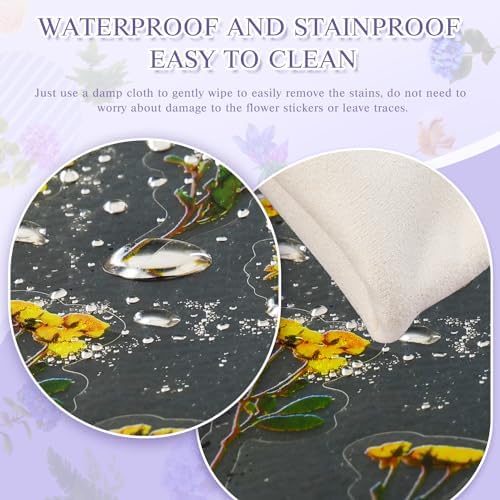 36 SheetsFlower Stickers for Scrapbooking,576 Pcs Self-Adhesive Transparent Flower Stickers Scrapbook Supplies Journaling Stickers for Adult Card Making Letters DIY Water Bottle Cards Decoration - Image 3