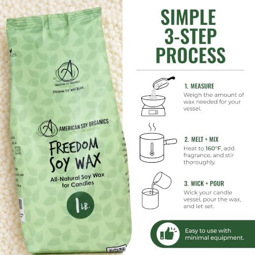 American Soy Organics Freedom Soy Wax Beads, All-Natural Candle Wax, 1 lb - Image 4