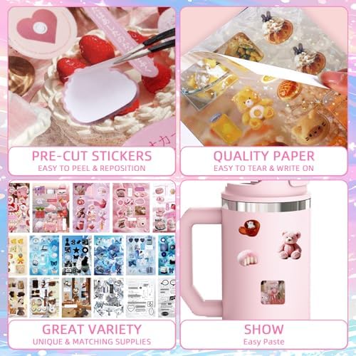 600Pcs Japanese Sticker Book for Journaling Adult, Cute Scrapbook Stickers - Image 2
