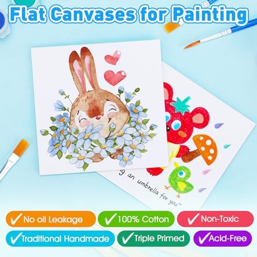 FUMILE 4x4 Mini Canvas for Painting, 20 Pack Small Canvases for Painting Primed Acid Free Canvas Boards for Painting for Beginners & Artist, Blank Canvas Panels for Classroom and Painting Parties. - Image 3
