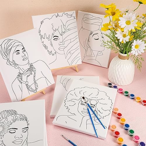 Sherr 75 Pcs 15 Set Pre Drawn Canvas Kit for Painting Craft Sip Paint Kit - Image 6