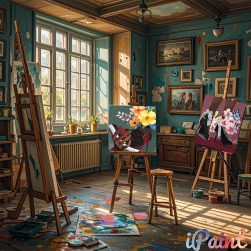 2Pcs Painting by Numbers Paint and Sip Kit for Adults,Pre Drawn Canvas to Paint for Flower Butterfly Date Night for Couples DIY Acrylic Painting Kits 8×10 - Image 6