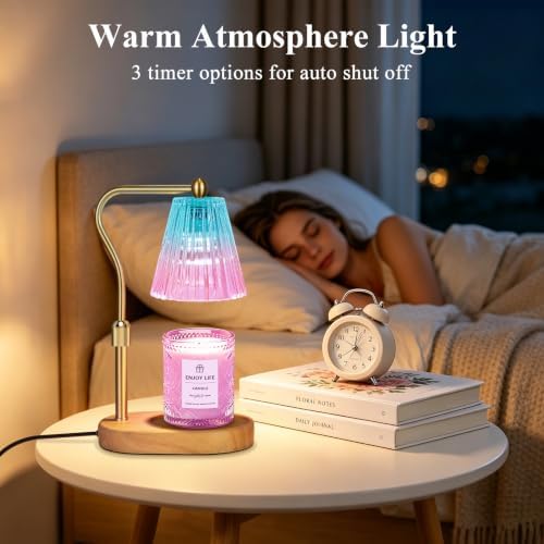 seenlast Purple Candle Warmer Lamp with Timer Dimmer Adjustable Height,Mothers Day Gifts,Electric Wax Warmer Vintage Home Decor for Scented Jar Candles,Birthday Gifts for Women - Image 4