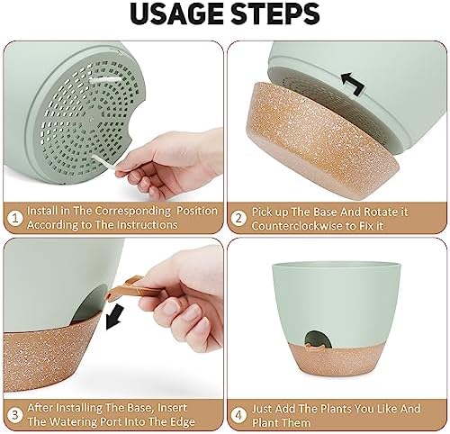 YNNICO 12 inch Large Self Watering Plant Pots for Indoor Outdoor Plants - Image 5