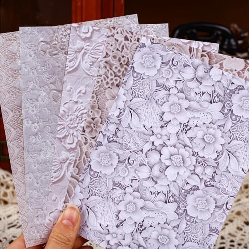 Alideco 180pcs Vintage Literary Lace Scrapbooking Paper for Adults Journaling Supplies, Decorative Paper for Junk Journals(leisi) - Image 4