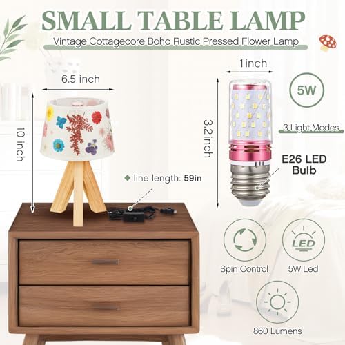 Hortsun Pressed Flower Vintage Table Lamp,Trapezoid - Image 2
