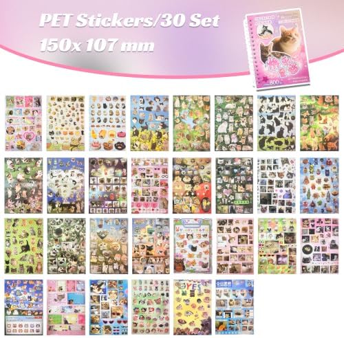 Cat Sticker Book Kawaii Cute Stickers Bulk Aesthetic Funny Meme 800+ - Image 5
