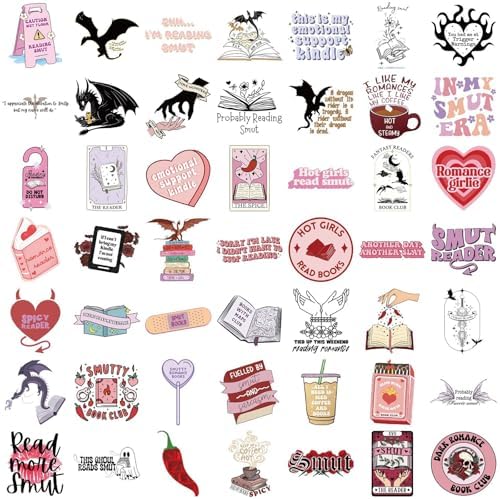 104 PCS Romance Book Stickers for Kindle- Bookish Fantasy Dragon Aesthetic Stickers for Kindle Case, Water Bottle, Scrapbook, Journal - Cute Book Lover Gifts for Adults Teens - Image 2