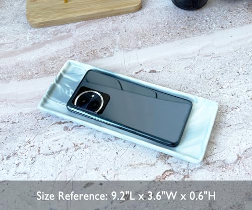 9.2" Porcelain Small Bathroom Narrow Tray - Gray - Image 2