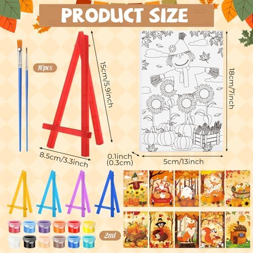 Blosssound 10 Set Fall Pre Printed Canvas For Painting Autumn Canvas 5x7" - Image 3